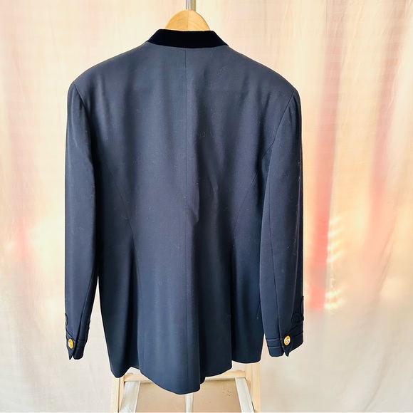 Vintage Blue Blazer Military Soutache Trim Gold Buttons Size 6 By A Vittadini - Picture 10 of 12